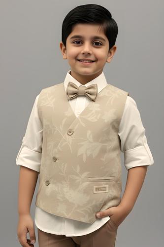 قميص ولادي ابيض مع سديري ولادي بيج 4179