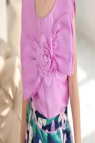 بلوزة بناتي وردي كت 7102