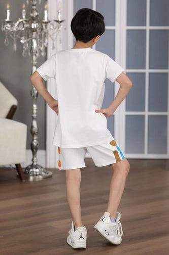 طقم ترنج ولادي ابيض كتابه على الصدر 2927