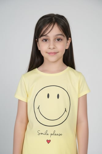 بجامه اطفال بناتي رسمه فيس على الصدر 82663