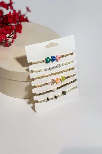 اساور خرز بناتي 6 في 1 ملون 04142/1