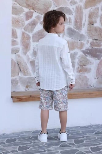 شورت اطفال مشجر بألوان زاهية 4102