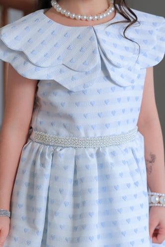 فستان بناتي سهرات سماوي ناعمة S01148