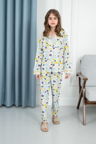 بجامة بناتي قلوب كم طويل 550322