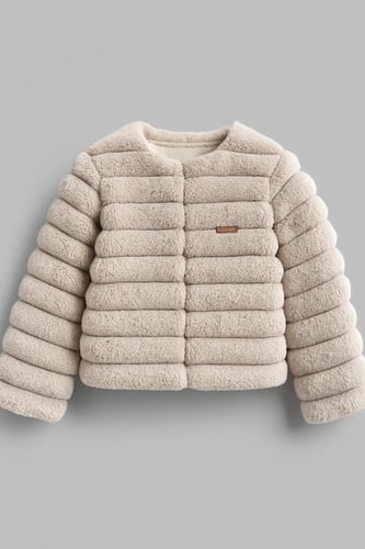 جاكت بناتي فرو شتوي ترابي 19J-T