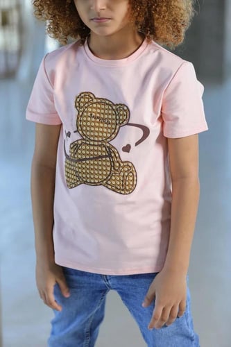 تي شيرت ولادي زهري رسمه دب على الصدر2869