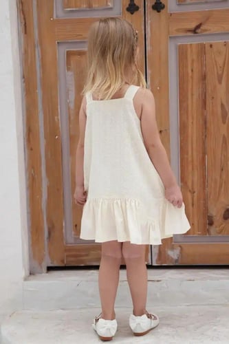 فستان ابيض كت للبنات 7025