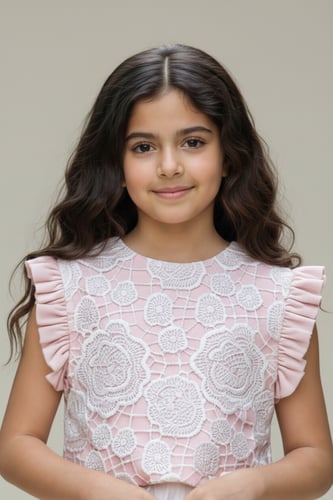 بلوزة بناتي وردي كت بنقشات ورود 7312