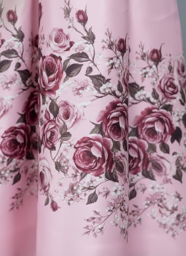 فستان بناتي زهري مزين برسوم ورود 7301