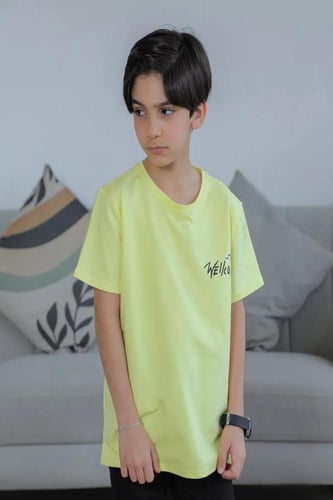 تي شيرت ولادي ليموني رسمه من الخلف 2913