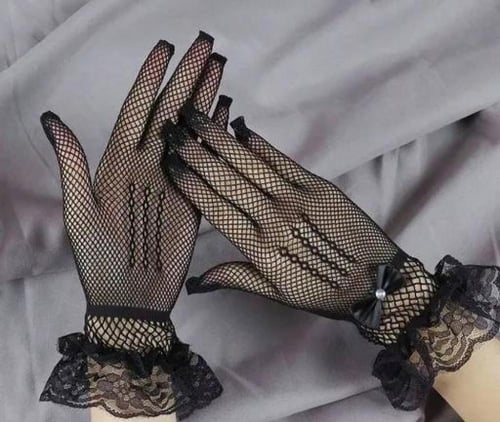 قفازات اسود شبكي فيونكه