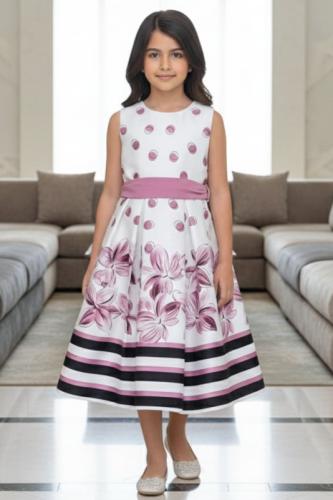 فستان بناتي بورد بنفسجي 7275