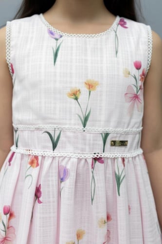 فستان بناتي زهري بطبعة ورود أنيقة 7303