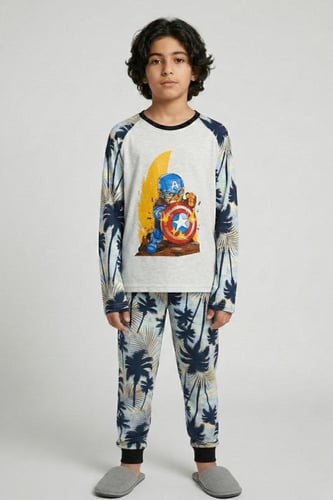 بيجاما أطفال قطنية بطبعة كابتن أمريكا 122321