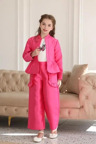 بنطلون بناتى فوشي واسع 7203