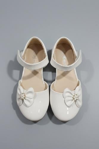 حذاء بناتي رهيب أبيض لامع S-027