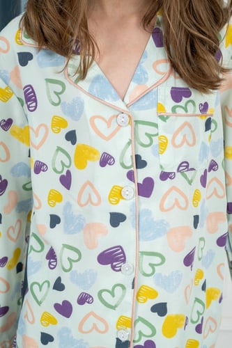 بجامة بناتي قلوب كم طويل 550322