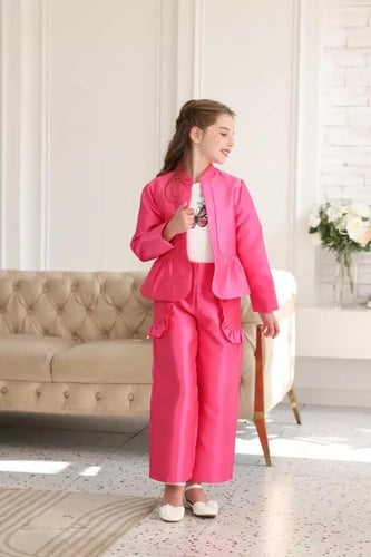 بنطلون بناتى فوشي واسع 7203