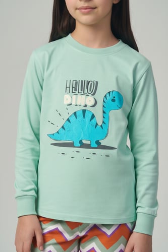بيجاما أطفال قطنية بطبعة ديناصور 223153