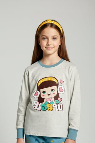 بيجاما أطفال بطبعة فتاة كرتونية 1-223072