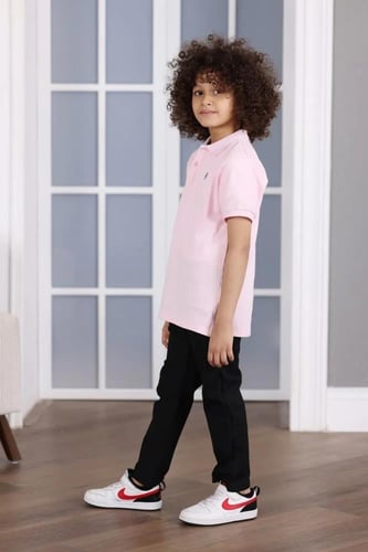 تي شيرت بولو اطفال زهري 2972