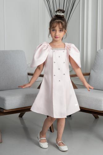 فستان سهرة بناتي بفصوص بالصدر s01140