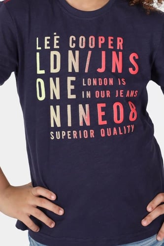 تي شيرت أطفال كحلي كتابة على الصدر 2660