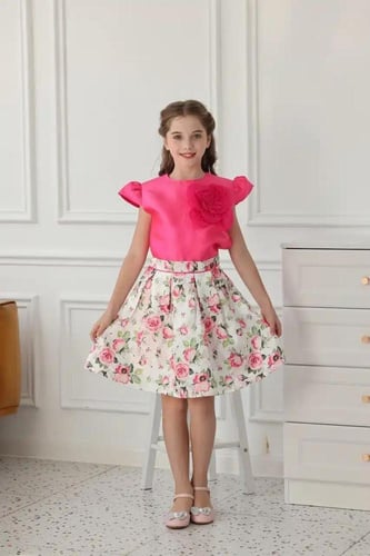 بلوزة فوشي بناتي بورده على الصدر 7120