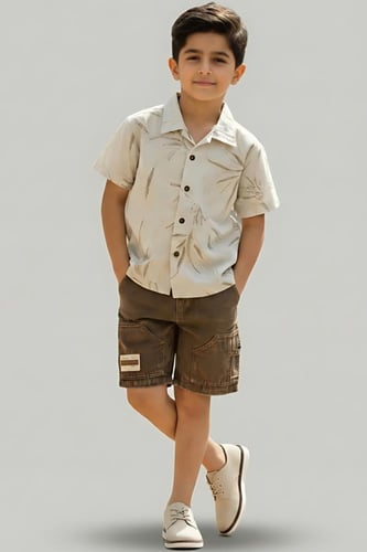 شورت أولادي بني بتصميم عملي -4195