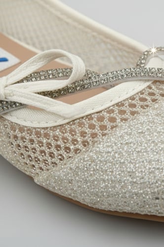 حذاء بناتي فضي فلات S-024