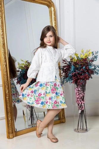 بلوزة ابيض اطفال بناتي 2623