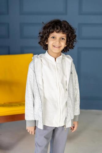 قميص اطفال ابيض مع جاكت 2663