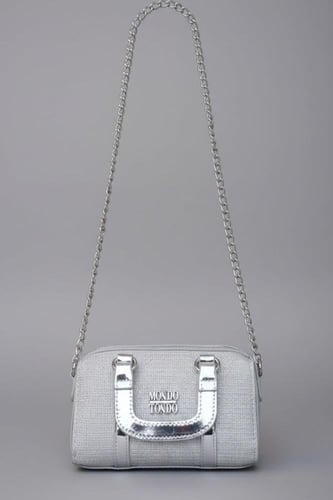 شنطة يد وسهرات بناتي فضية مع حزام سلسلة B017