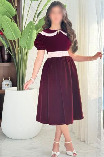 فستان بناتي عودي شتوي |S01218