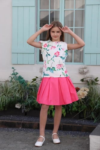 تنورة بناتي مورد 7043