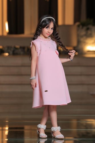 فستان سهرات بناتي وردي S01134