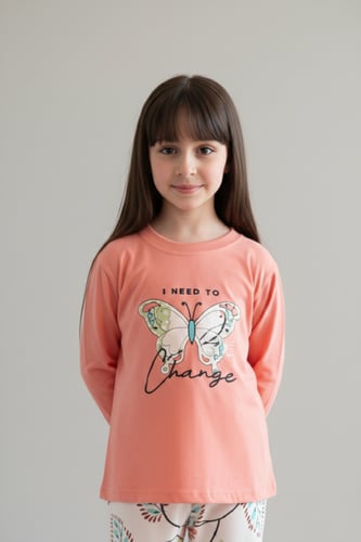 بجامه بناتي فراشة على الصدر 512892