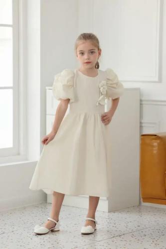 فستان بناتي بيج بوردة بالصدر 7133