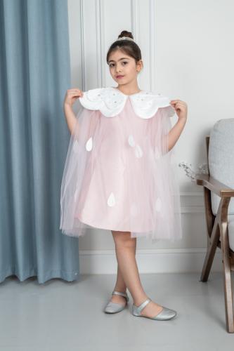 فستان سهرة بناتي زهري تل s01117