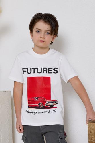 تيشيرت ابيض بطباعه سياره كلاسيك 4140