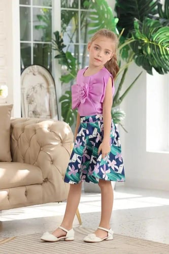 تنورة بناتي مشجرة بعده الوان 7102