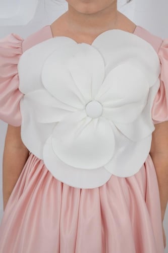 فستان سهرة بناتي بوردة في الصدر s01143