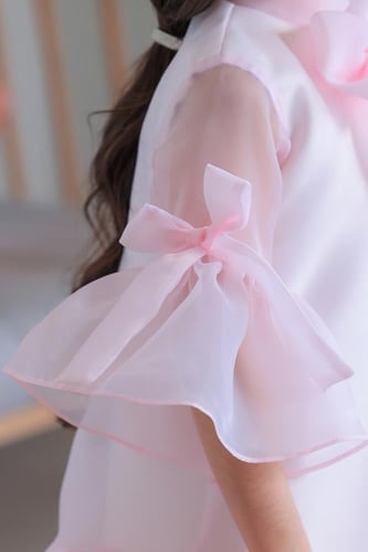 فستان بناتي وردي سهرات S01156