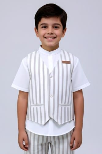 تيشيرت ولادي ابيض مع سديري4175