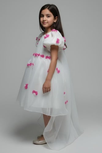 فستان بناتي سهرات ابيض|S01209