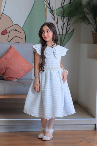 فستان بناتي سهرات سماوي ناعمة S01148