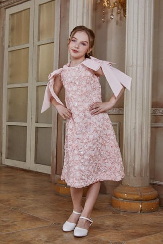 فستان بناتي سهرات مورد زهري 7173