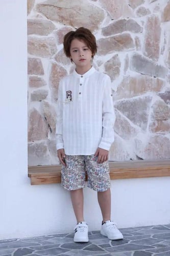 شورت اطفال مشجر بألوان زاهية 4102