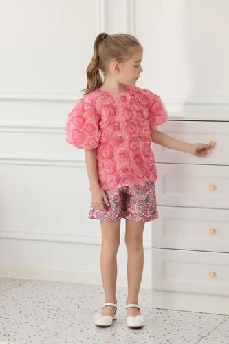 شورت بناتي مورد بالوان الربيع 7121