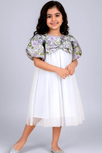 فستان بناتي بفيونكة بالصدر 7179